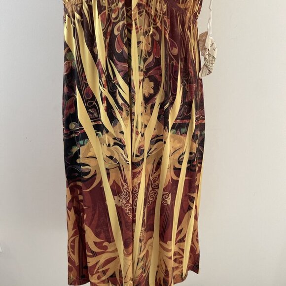 Vintage Y2K One World Baby Doll Dress Women's Large Yellow Abstract Fairy NWT - Picture 3 of 13